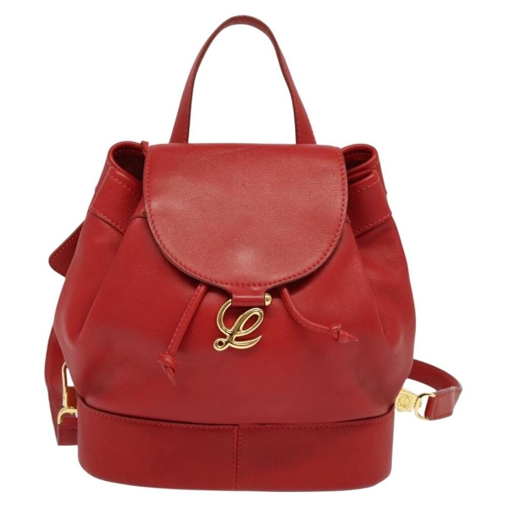 Loewe Leather Backpack Red